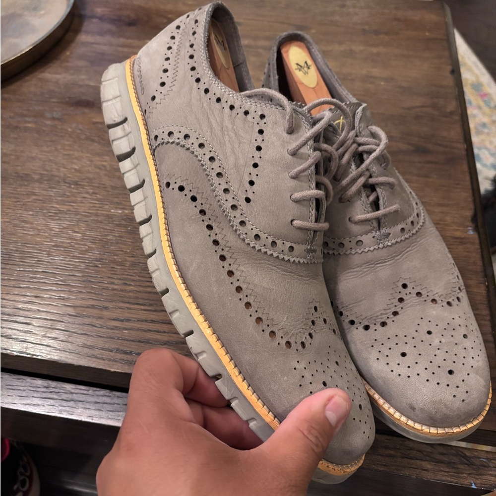Cole Haan Gray Wingtip Oxford Dress Sneakers